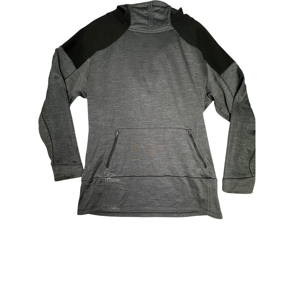 The North Face Womens Gray Heathered Active Hoodie Zippered Kangaroo Pocket L
